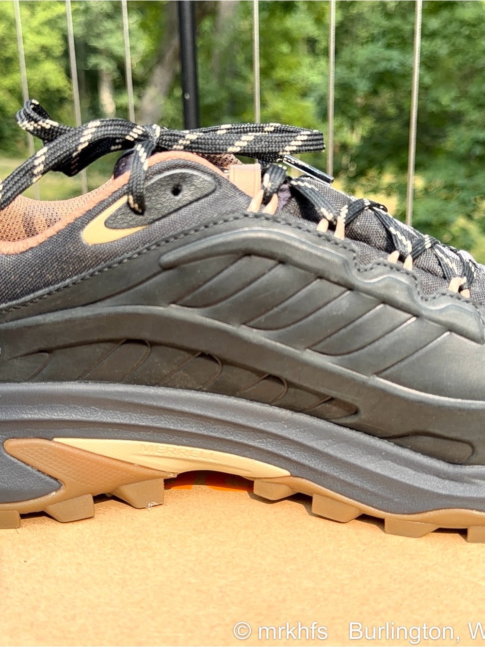 Merrell Men's Black and Tan Trail Runner Hiking Shoes - Picture 7 of 10